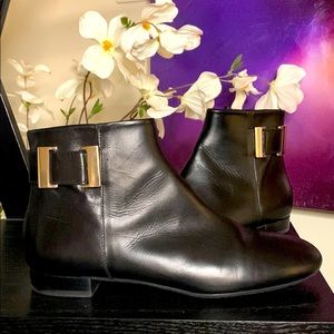 Black Leather Ankle Boots